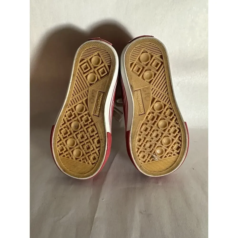 Pre-loved Morgan and Milo Boy/Girl Red Sneakers Size 8T Leather Upper Run Walk